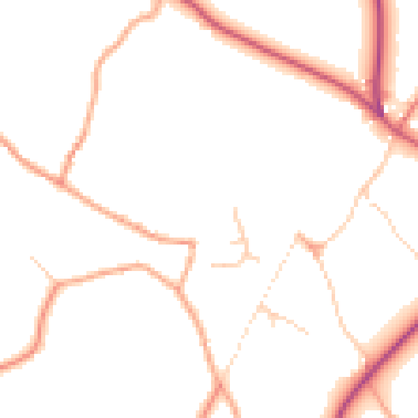 Daytime road noise heatmap for NR11 6QS