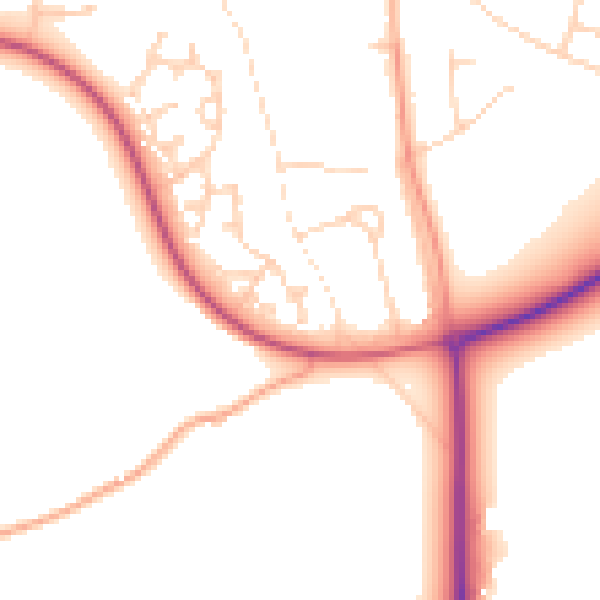 Daytime road noise heatmap for NR11 6UR