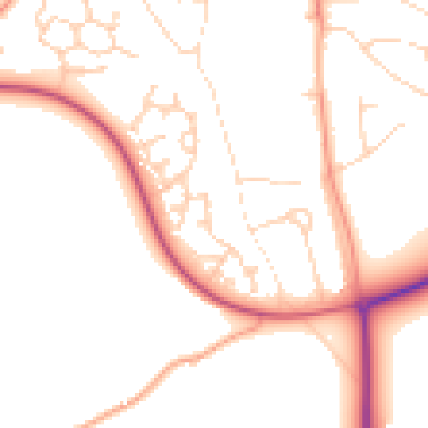Daytime road noise heatmap for NR11 6UU