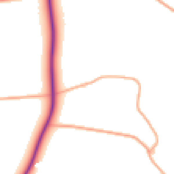 Daytime road noise heatmap for NR11 7HG