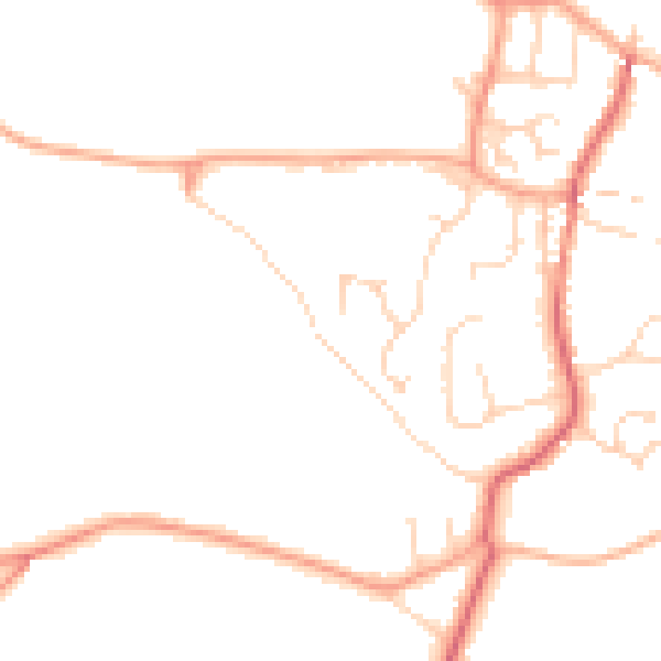 Daytime road noise heatmap for NR11 8ER