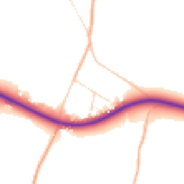 Daytime road noise heatmap for NR11 8QQ
