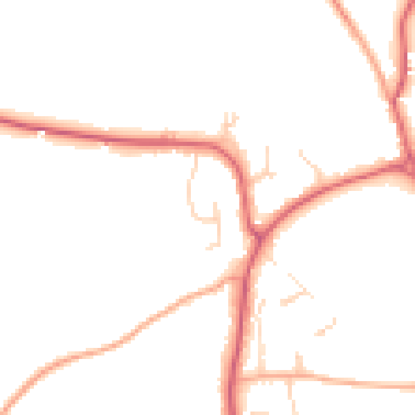 Daytime road noise heatmap for NR12 7EU