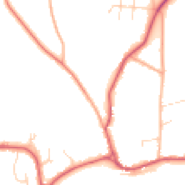 Daytime road noise heatmap for NR12 7JN