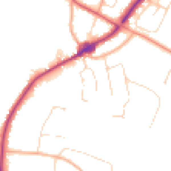 Daytime road noise heatmap for NR12 8UD