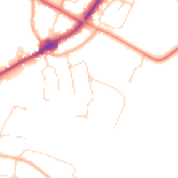 Daytime road noise heatmap for NR12 8UJ