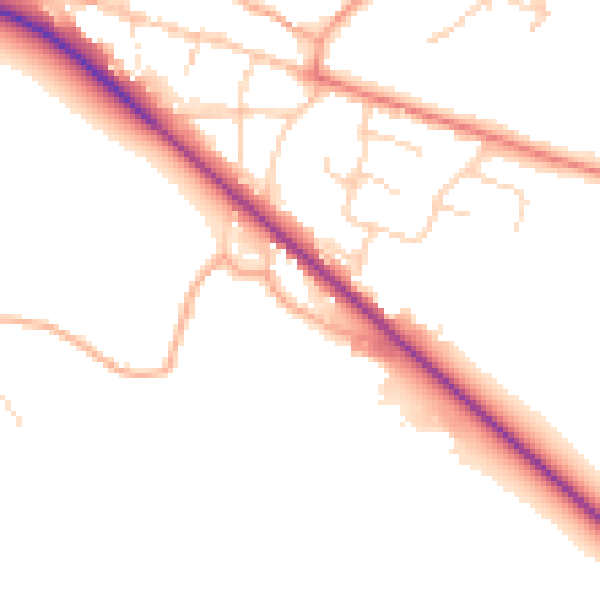 Daytime road noise heatmap for NR12 9BZ