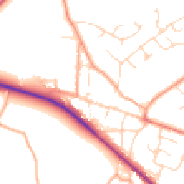 Daytime road noise heatmap for NR12 9EW