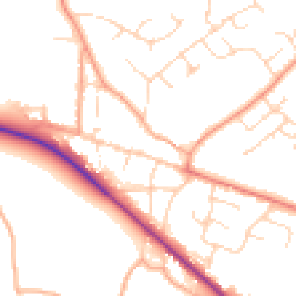 Daytime road noise heatmap for NR12 9GA