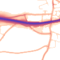Daytime road noise heatmap for NR13 3BZ