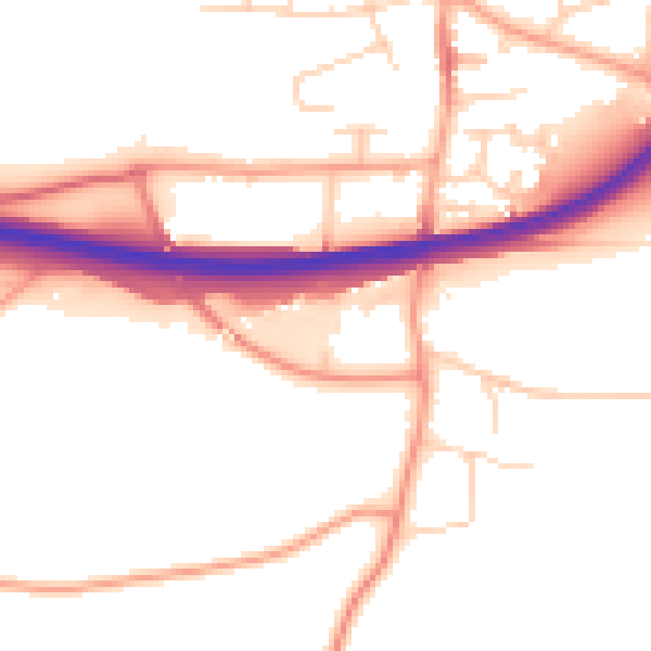 Daytime road noise heatmap for NR13 3DT