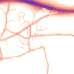 Daytime road noise heatmap for NR13 4LN