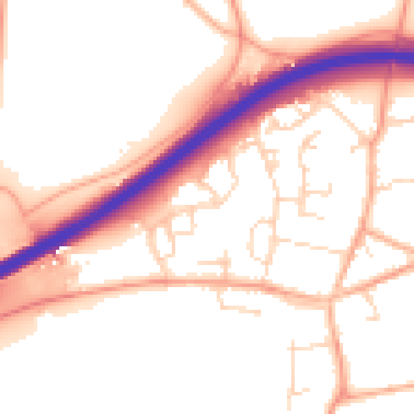 Daytime road noise heatmap for NR13 4TN