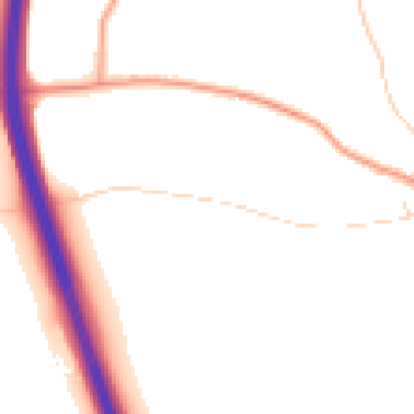 Daytime road noise heatmap for NR13 5ED
