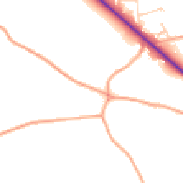 Daytime road noise heatmap for NR14 6AE