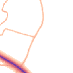 Daytime road noise heatmap for NR14 6AQ