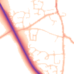 Daytime road noise heatmap for NR14 6LB