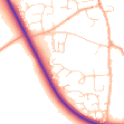 Daytime road noise heatmap for NR14 6LE