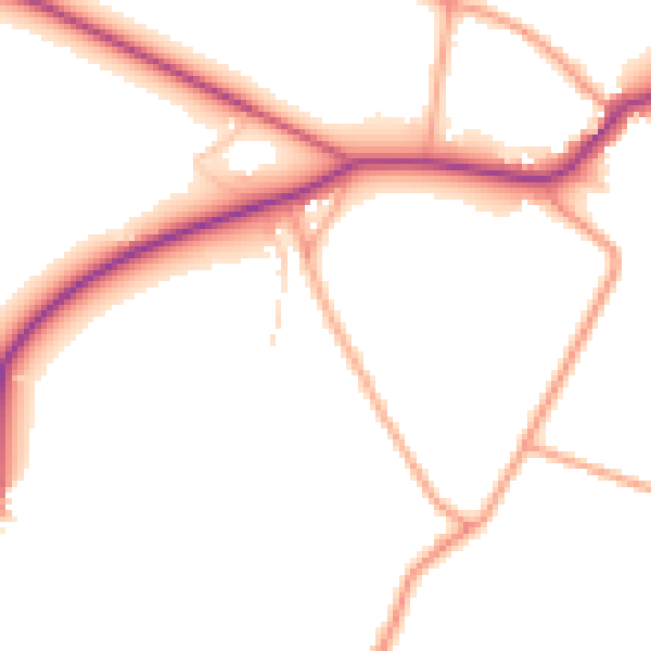 Daytime road noise heatmap for NR14 6PG