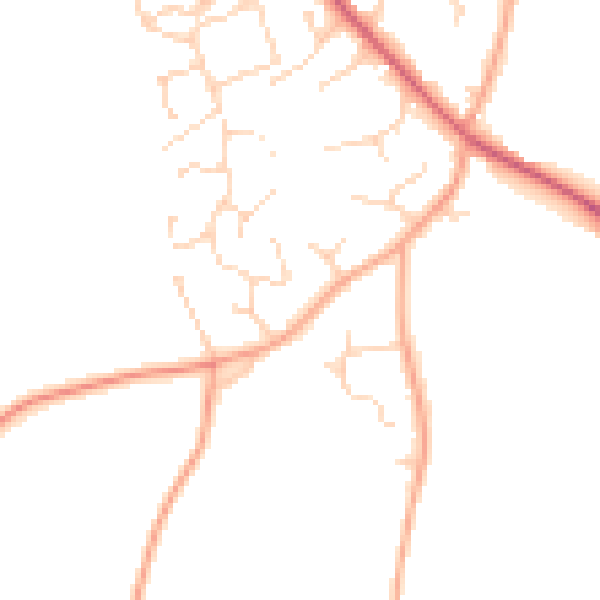 Daytime road noise heatmap for NR14 7XQ