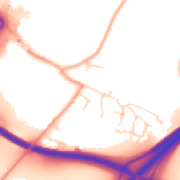 Daytime road noise heatmap for NR14 8AH