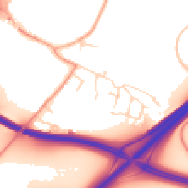 Daytime road noise heatmap for NR14 8UB