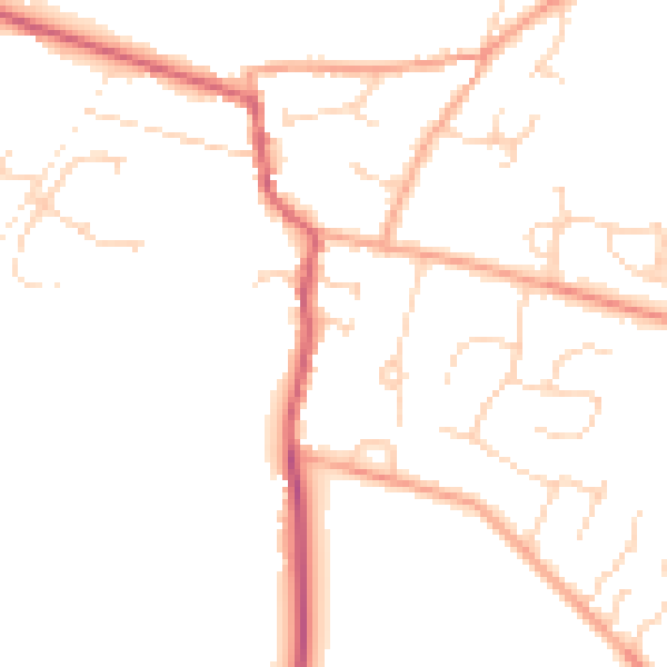 Daytime road noise heatmap for NR16 2PS