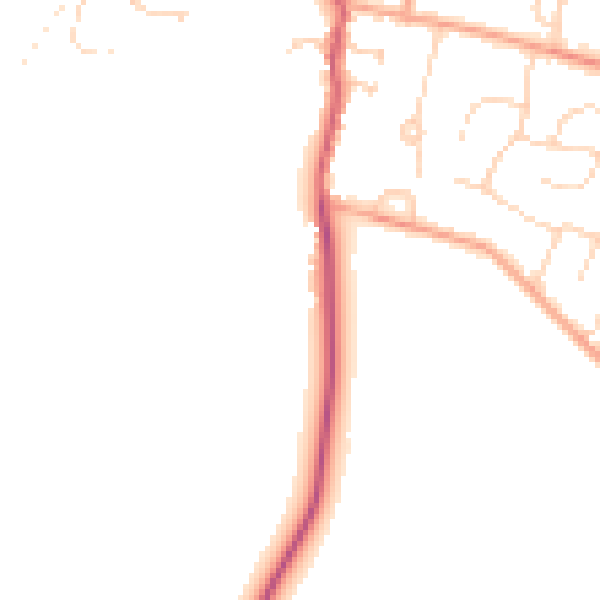 Daytime road noise heatmap for NR16 2PU