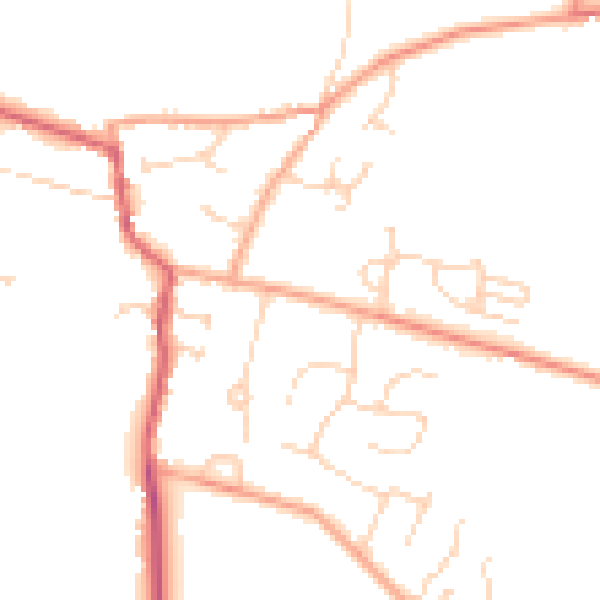 Daytime road noise heatmap for NR16 2QE