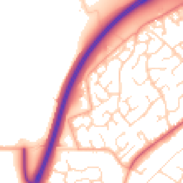 Daytime road noise heatmap for NR17 1AB