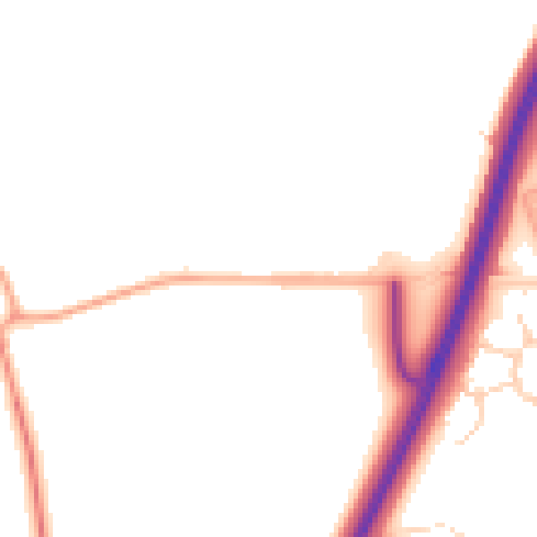 Daytime road noise heatmap for NR17 1AN