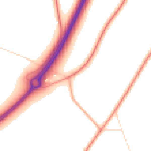 Daytime road noise heatmap for NR17 1AY