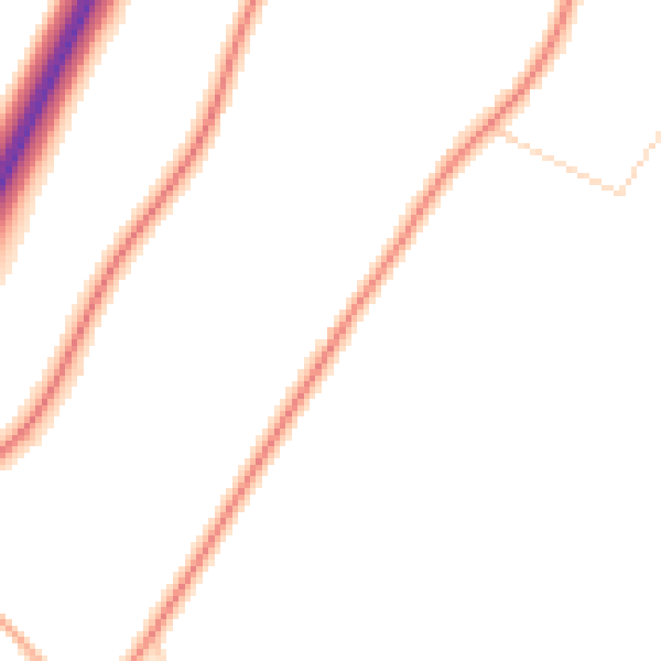 Daytime road noise heatmap for NR17 1AZ