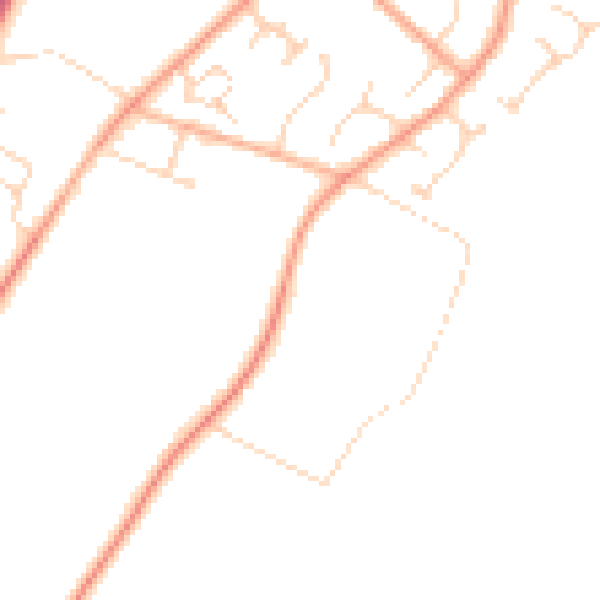 Daytime road noise heatmap for NR17 1BA