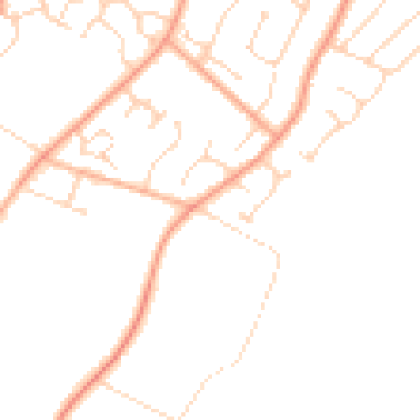 Daytime road noise heatmap for NR17 1BB