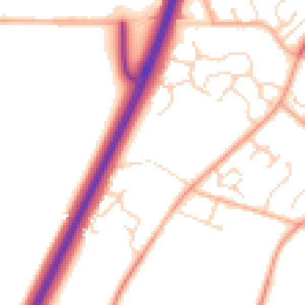 Daytime road noise heatmap for NR17 1BG