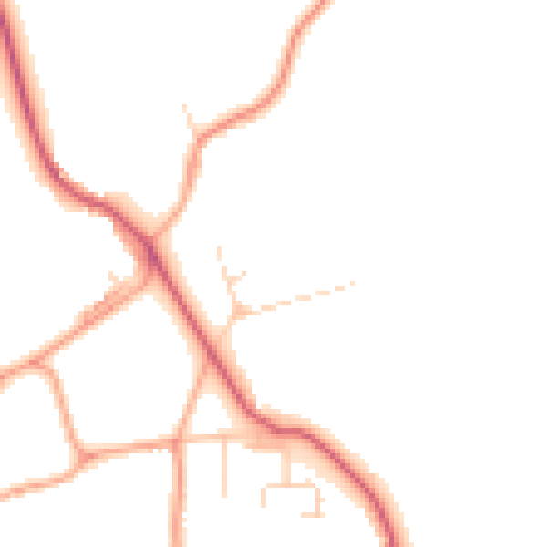 Daytime road noise heatmap for NR17 1RW
