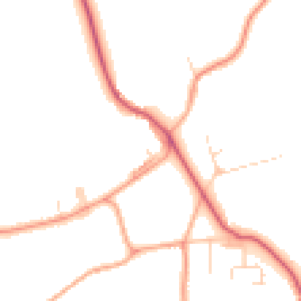 Daytime road noise heatmap for NR17 1RX