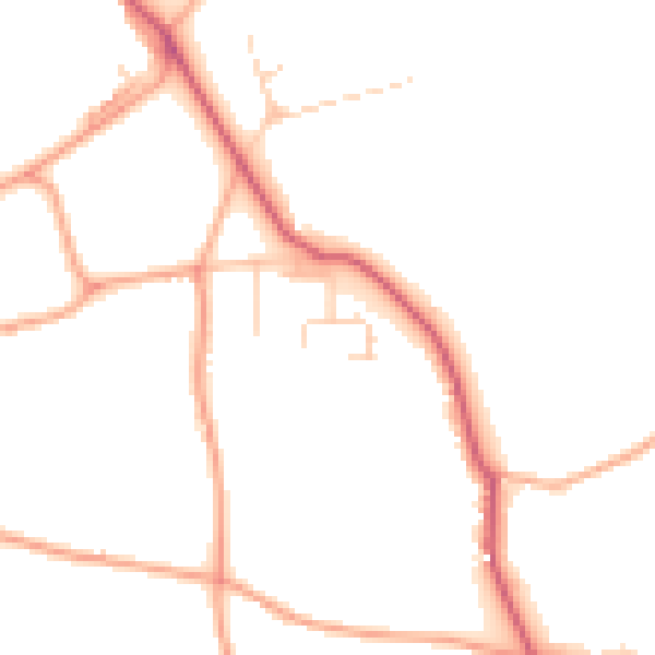 Daytime road noise heatmap for NR17 1RZ