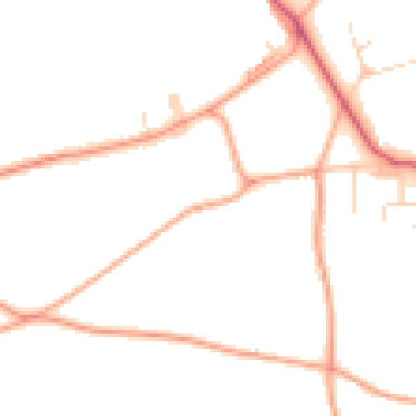 Daytime road noise heatmap for NR17 1SG
