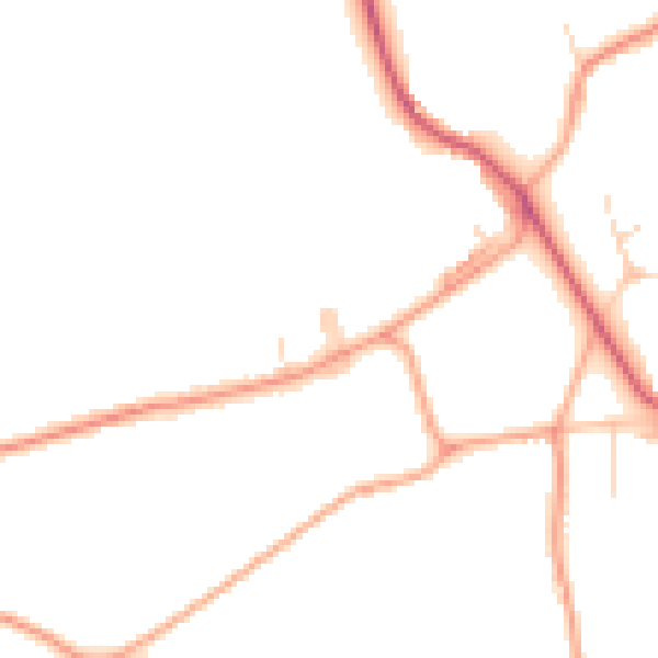 Daytime road noise heatmap for NR17 1SH