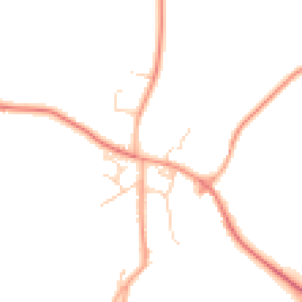 Daytime road noise heatmap for NR17 1TF