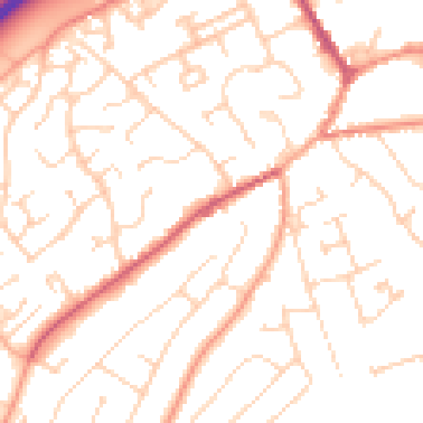 Daytime road noise heatmap for NR17 2BX
