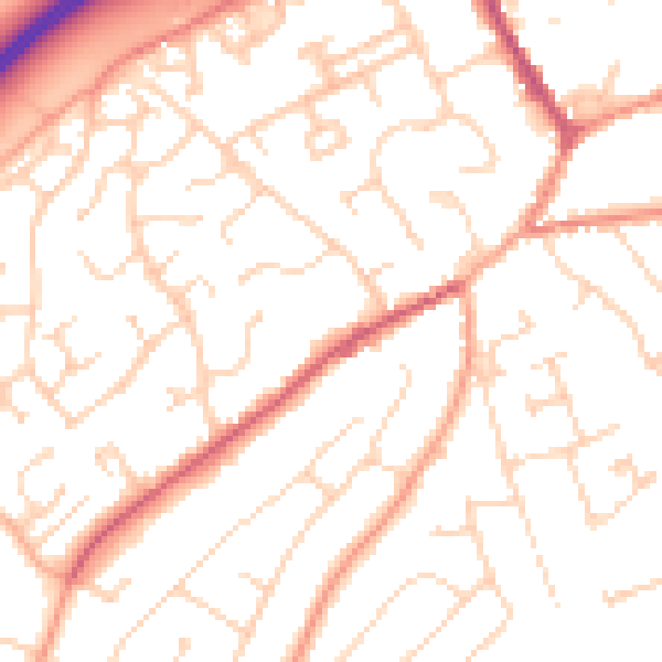 Daytime road noise heatmap for NR17 2BY