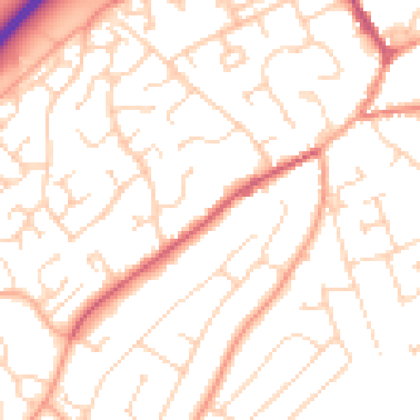 Daytime road noise heatmap for NR17 2DD