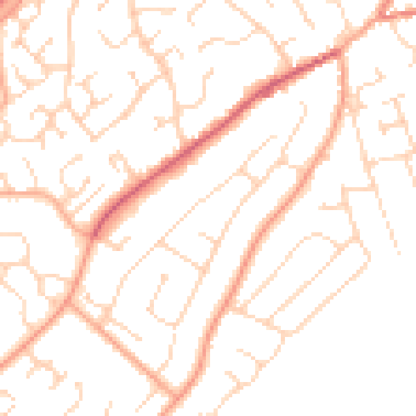 Daytime road noise heatmap for NR17 2EX