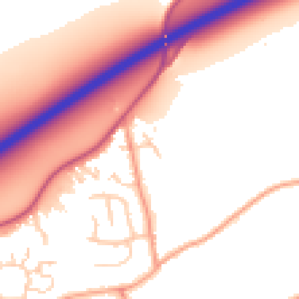Daytime road noise heatmap for NR17 2NT