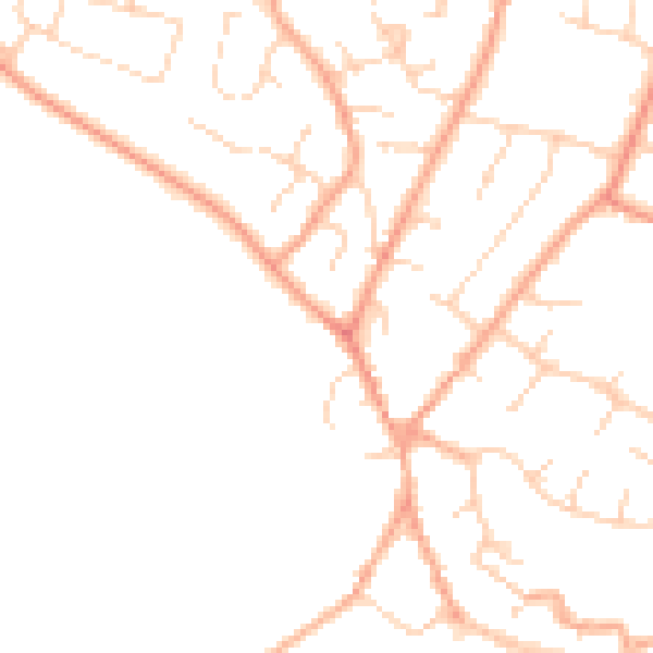 Daytime road noise heatmap for NR18 0DQ