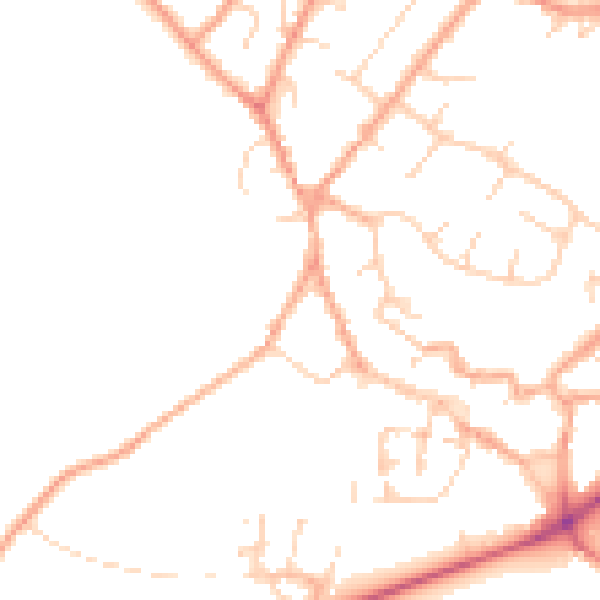Daytime road noise heatmap for NR18 0PL