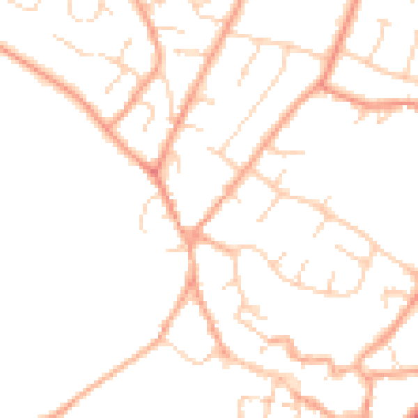 Daytime road noise heatmap for NR18 0PS